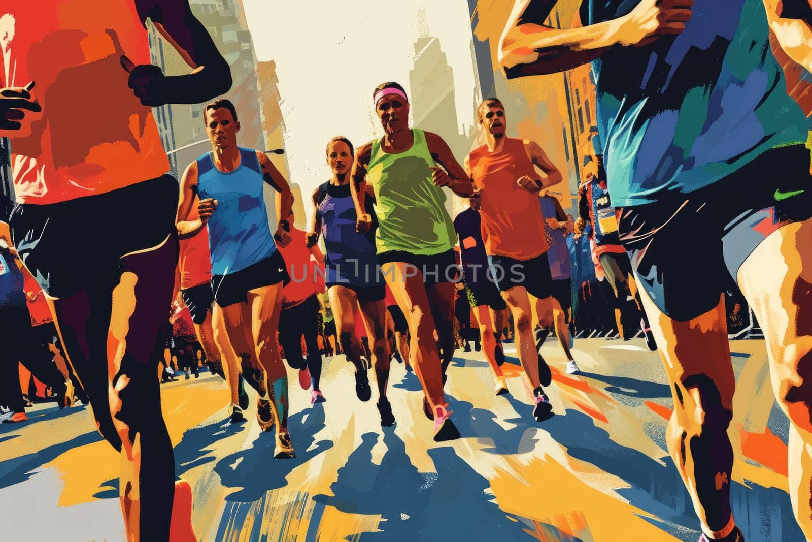 Running poster, Colorful Running marathon poster, sport and activity background.