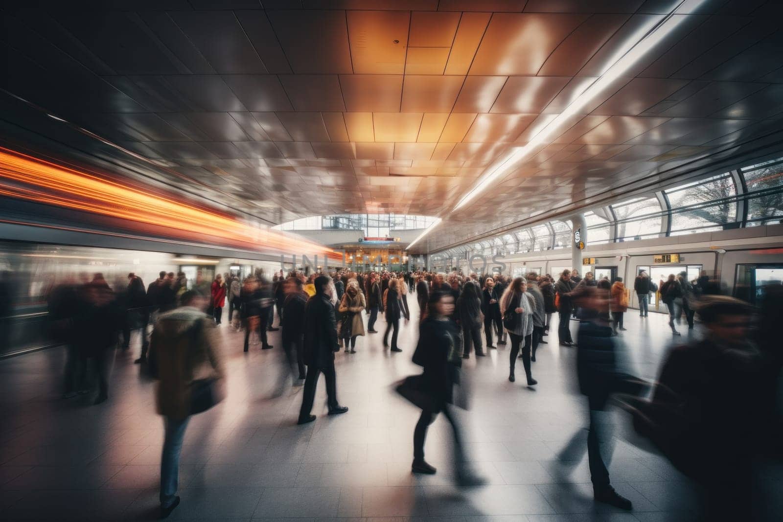 Long exposure Subway station, motion blur people by nijieimu