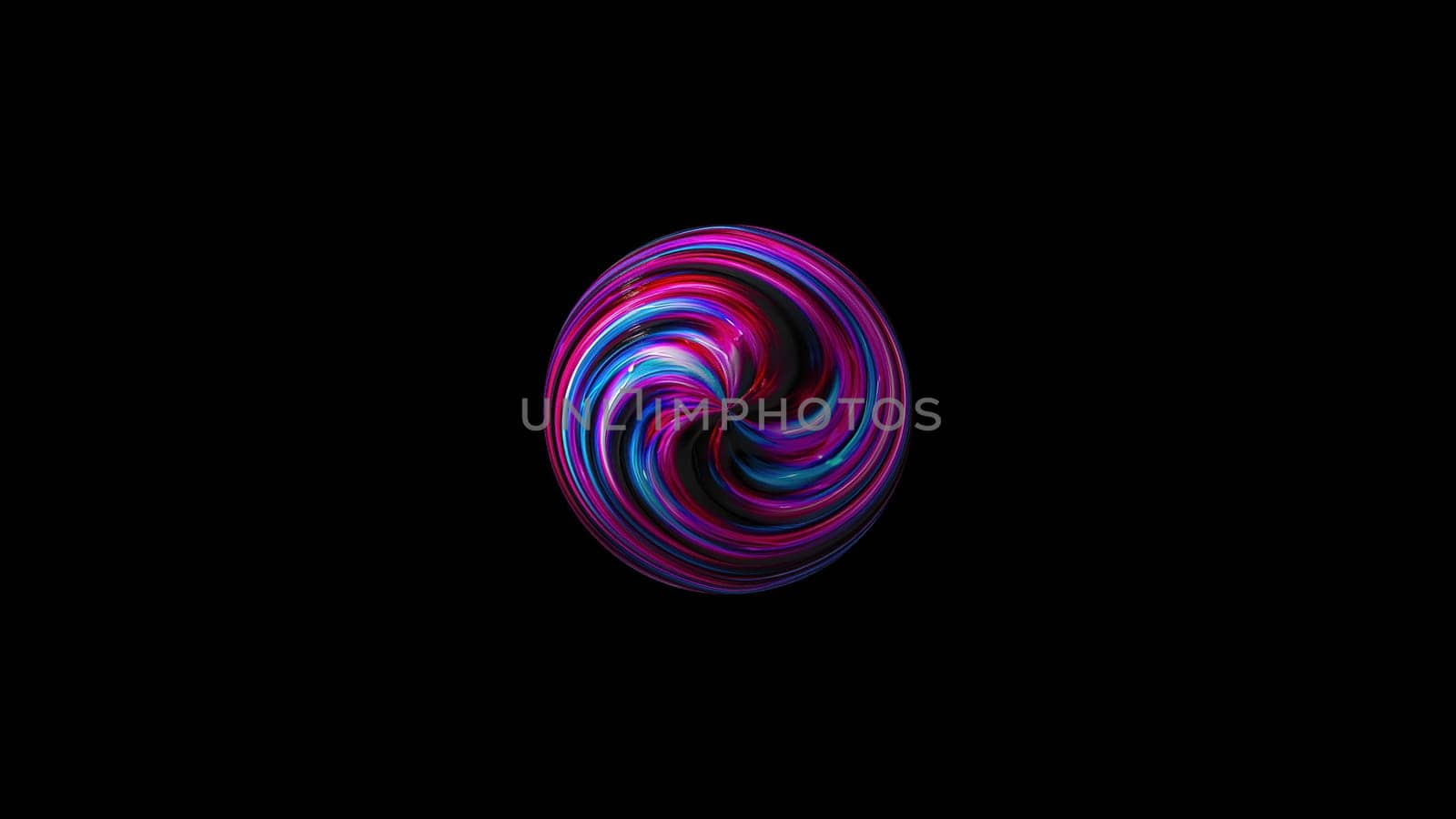 Colorful twirl orb. Computer generated 3d render