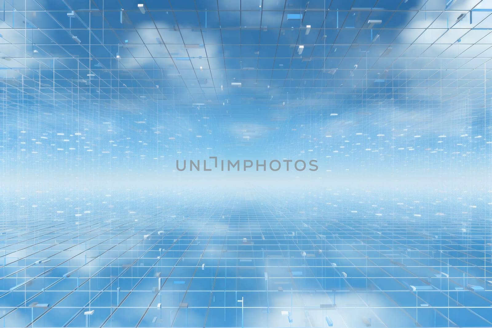 Digital matrix theme light blue sky and clouds backgrounds by nijieimu