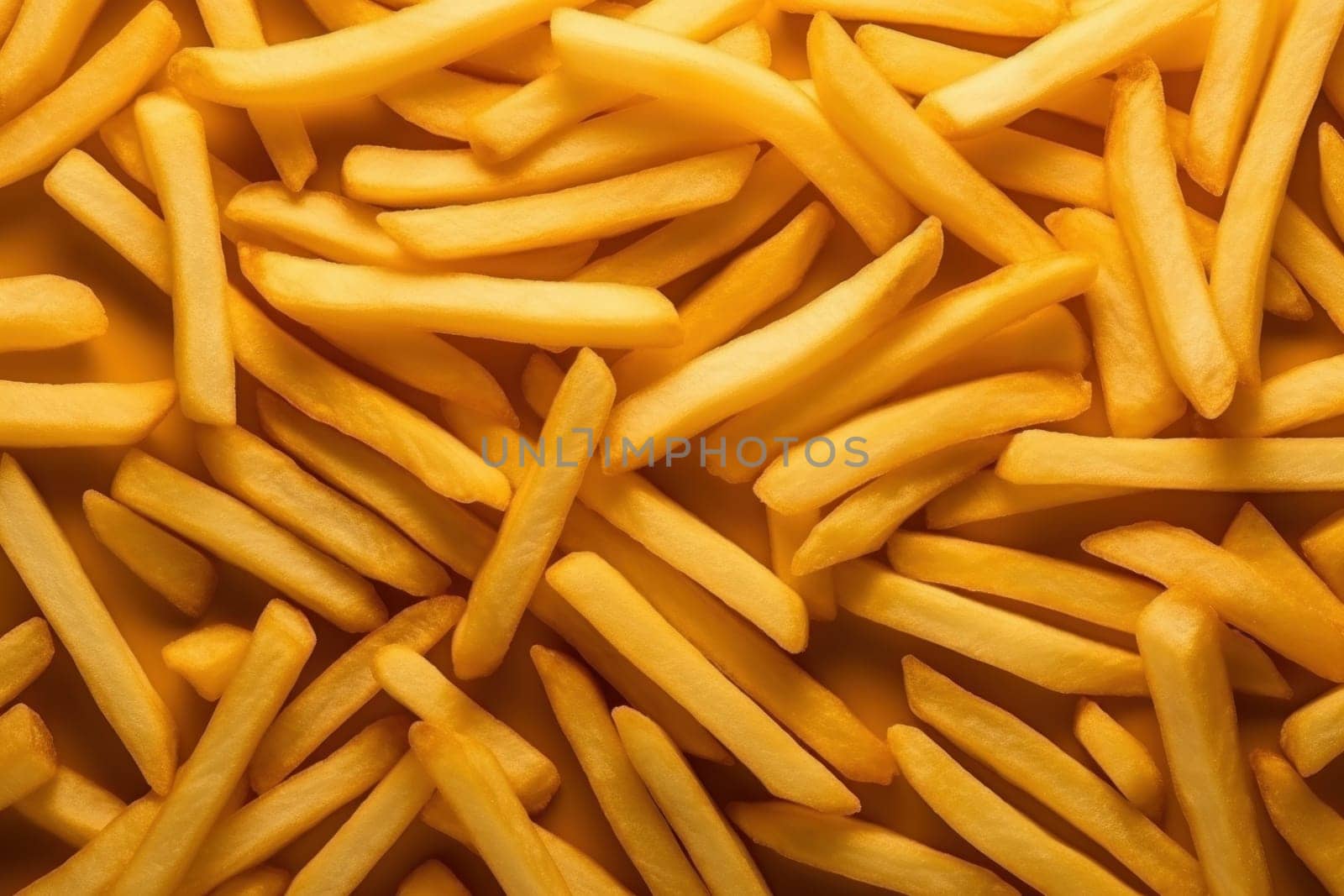 Top view french fries advertising on aesthetic scenery background.