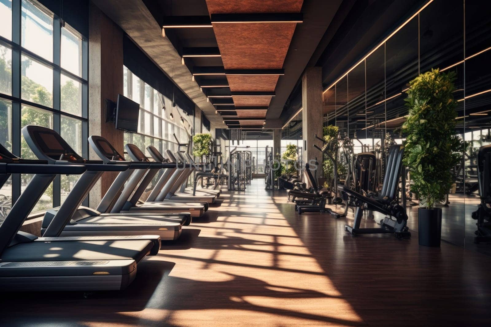 Photo of a blur gym background fitness center.