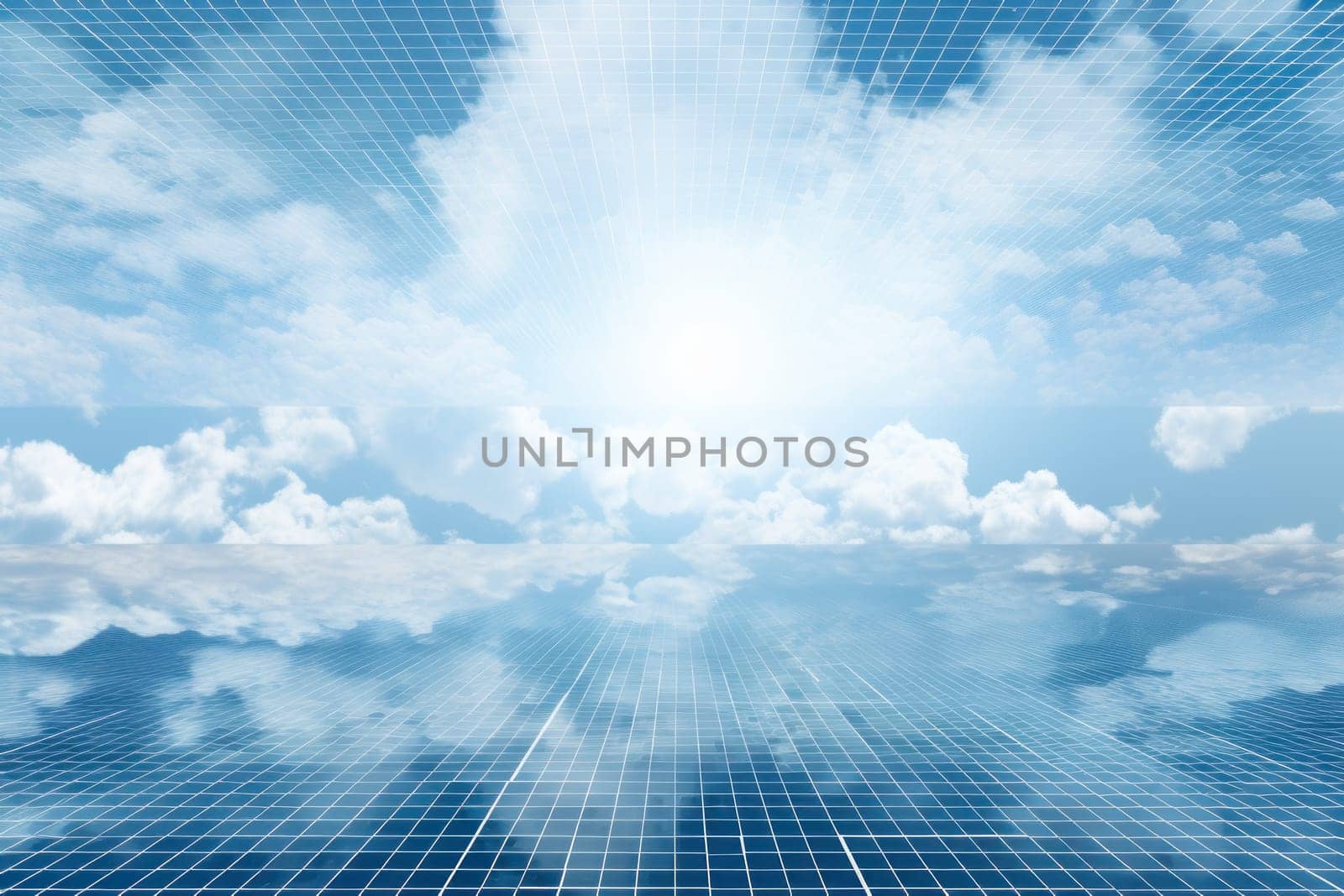 Digital matrix theme light blue sky and clouds backgrounds.