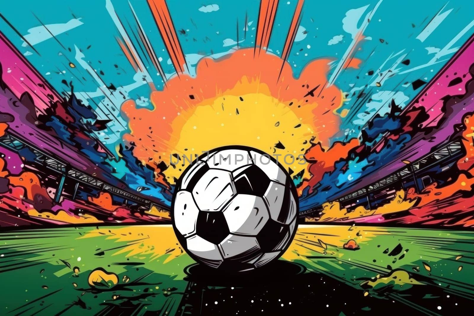 soccer stadium football doodle art illustration background.