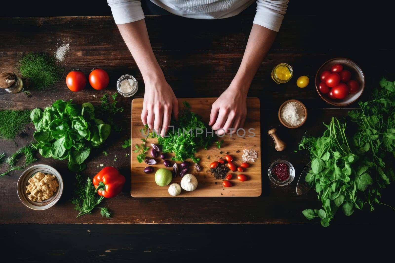 Healthy eating concept with fresh vegetables, Healthy Lifestyle, kitchen, Diet food, AI Generative.
