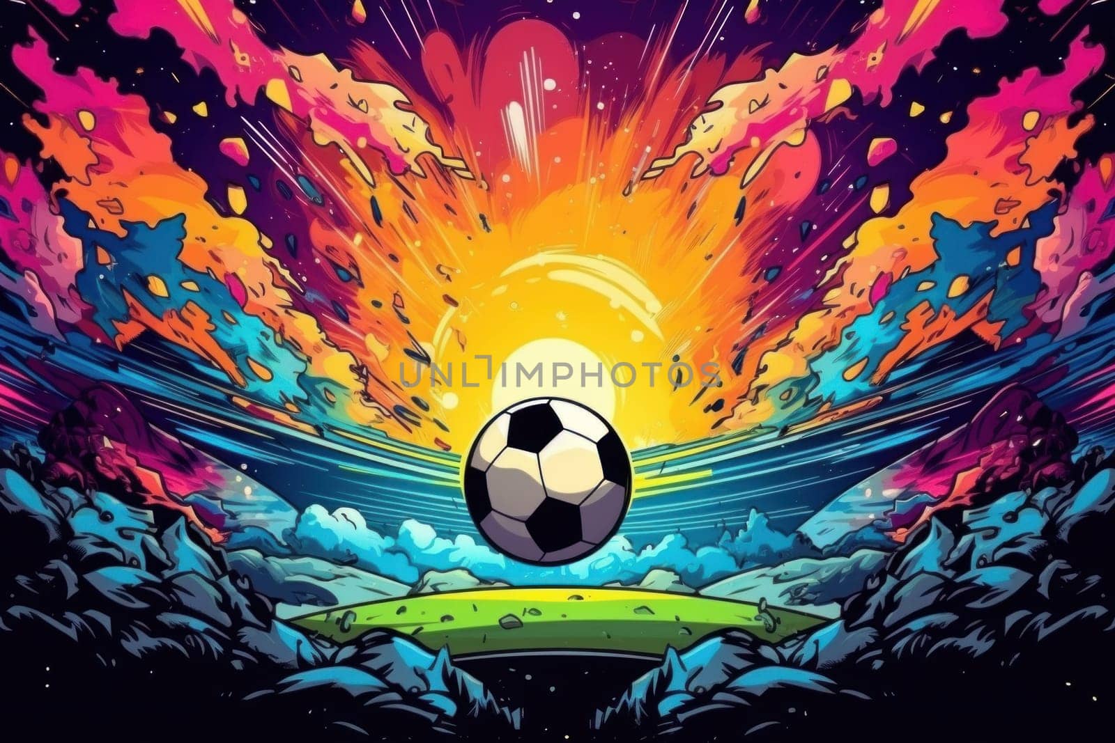 soccer stadium football doodle art illustration background.