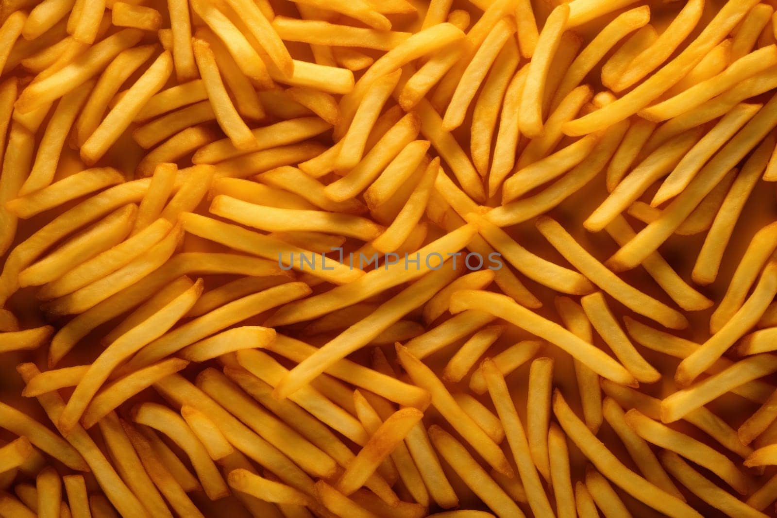 Top view french fries advertising on aesthetic scenery background.