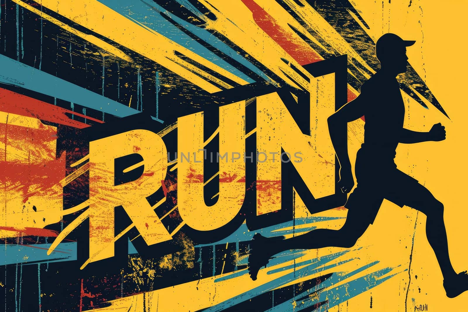 Running poster, Colorful Running marathon poster, sport and activity background.