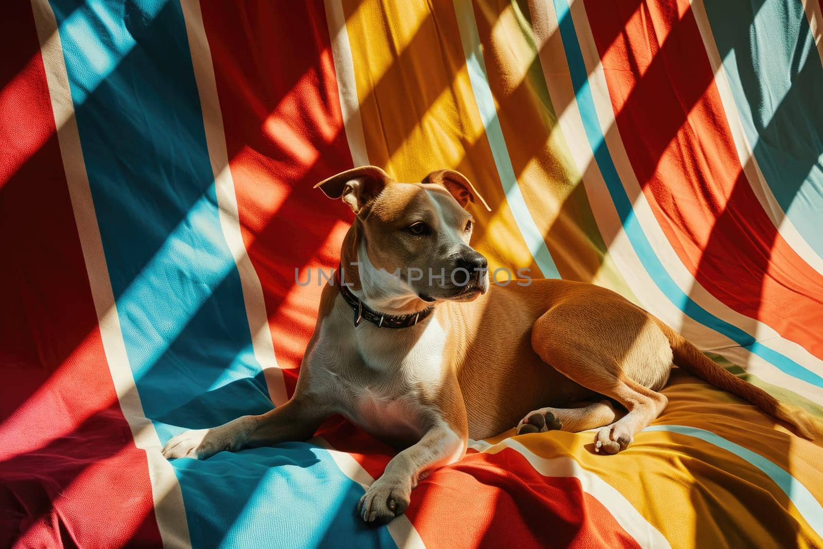Portrait of a dog in pop art style, vintage style by nijieimu