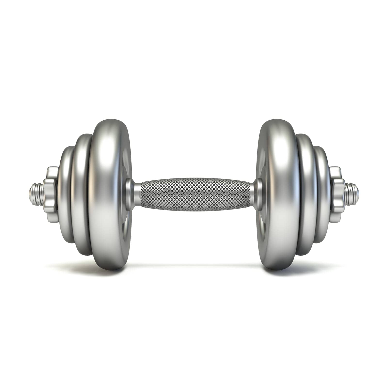 Stainless steel dumb bell Front view 3D by djmilic