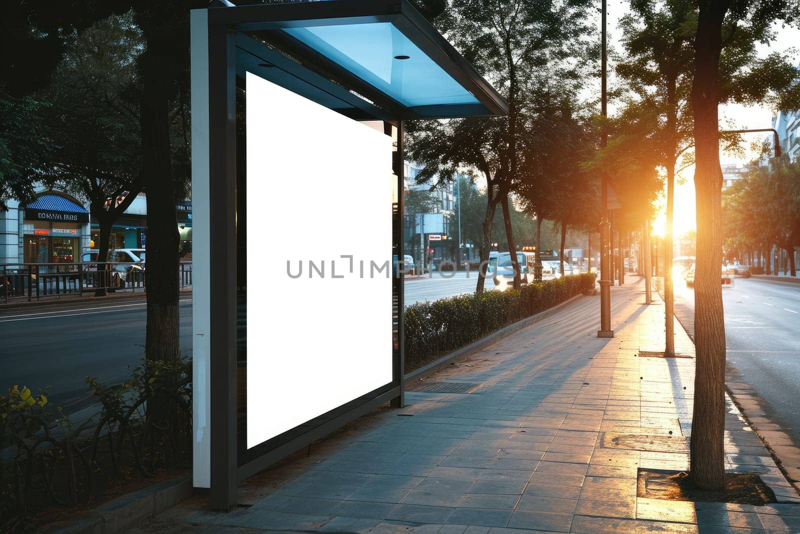 Outdoor white blank empty advertising mockup for advertising by nijieimu