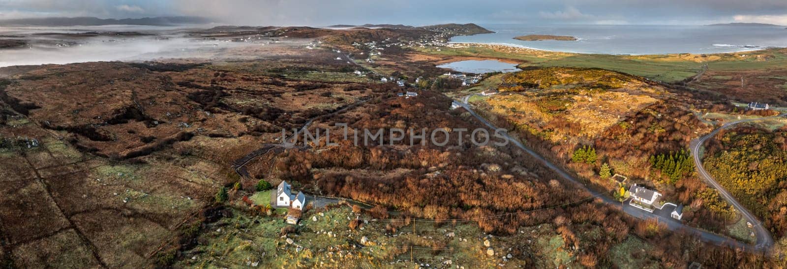 Aerial view of Clooney and Narin by Portnoo in County Donegal, Ireland