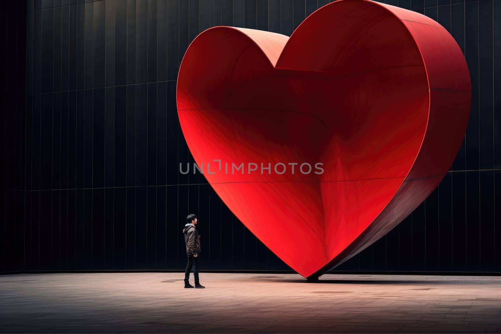 Valentines day background banner with LOVE Heart, Love background, AI Generative.