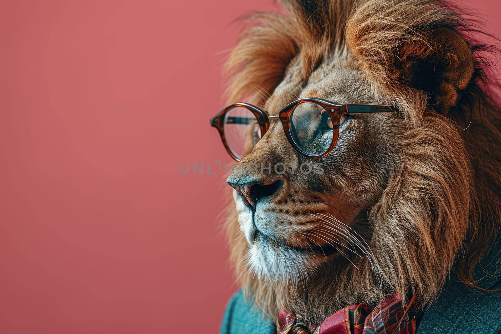 Stylish portrait of dressed up anthropomorphic animal themes, Funny pop art illustration.