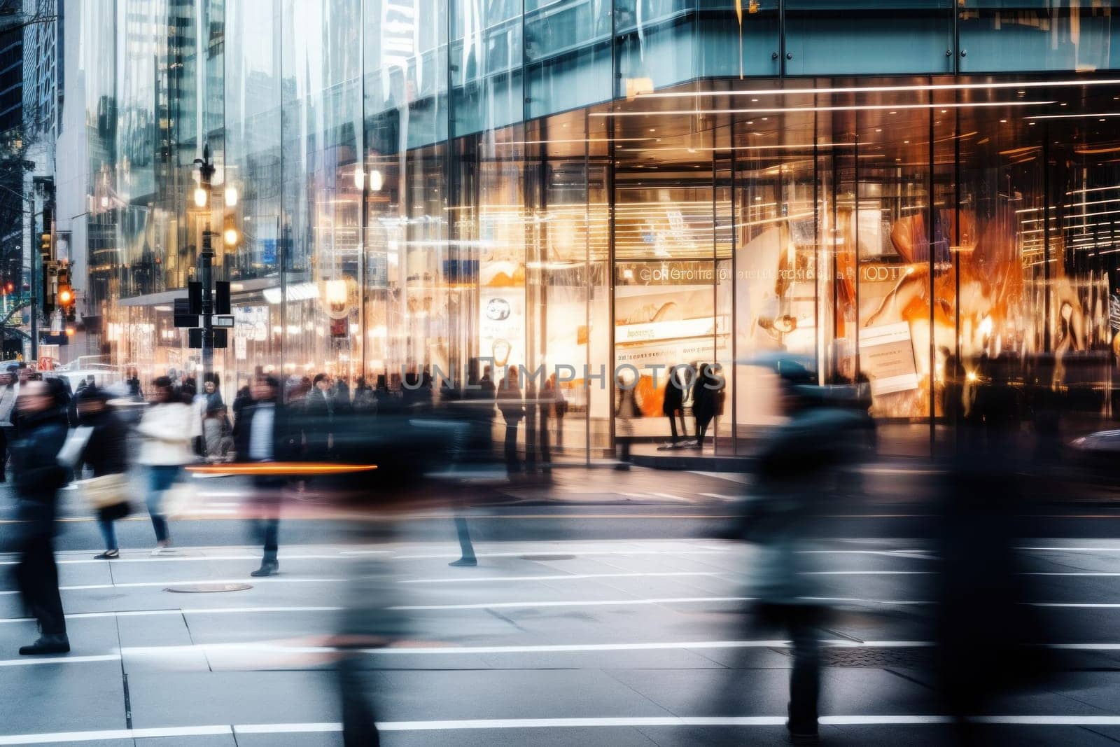 Photo of Motion blur of people commuting in busy street.