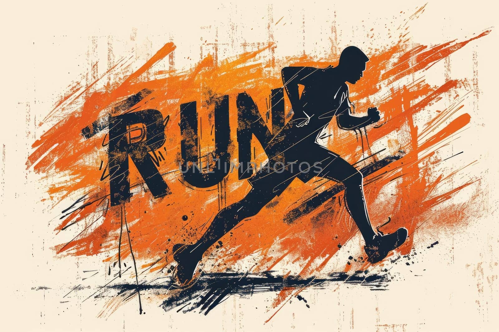 Running poster, Colorful Running marathon poster, sport and activity background.
