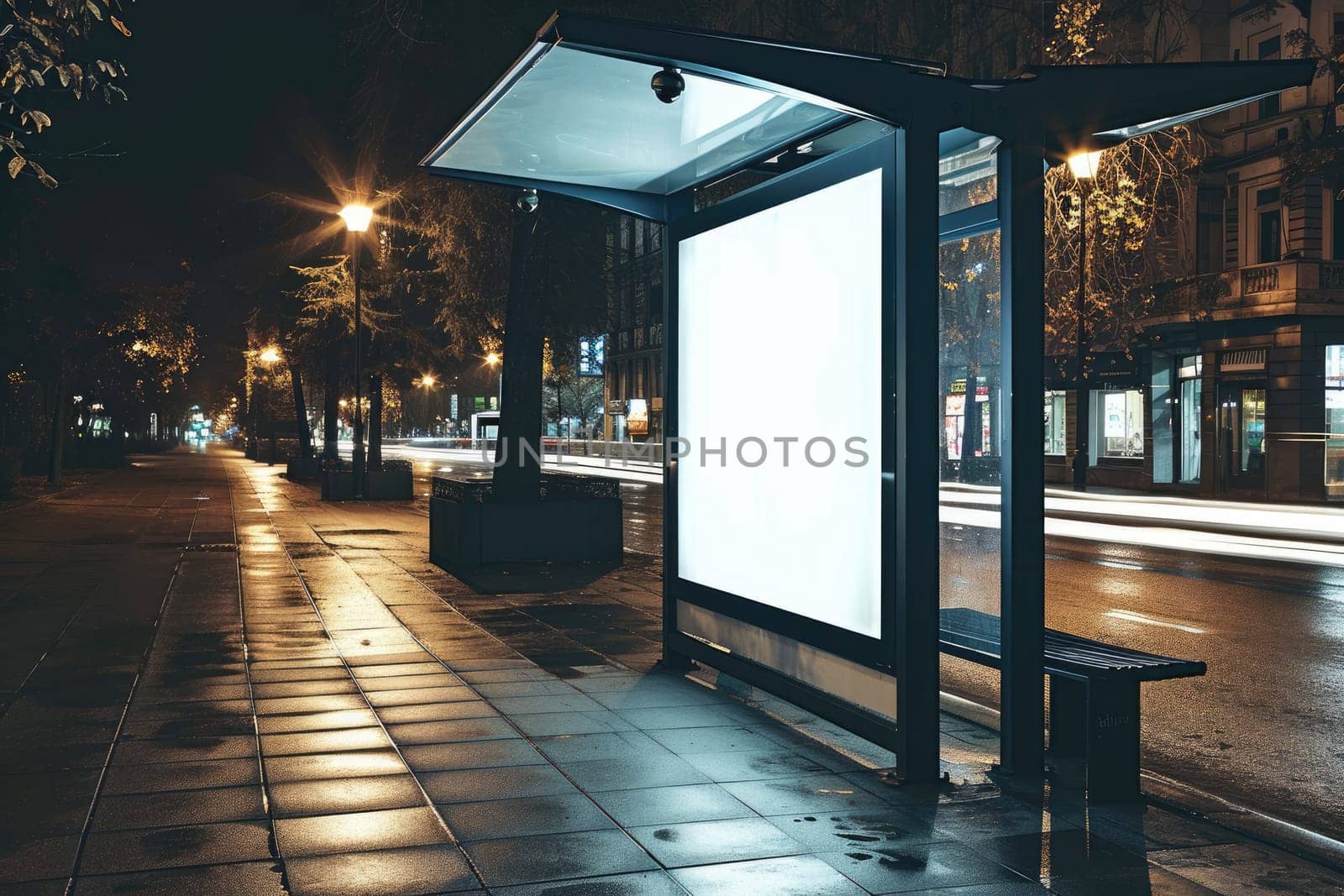 Outdoor white blank empty advertising mockup for advertising.