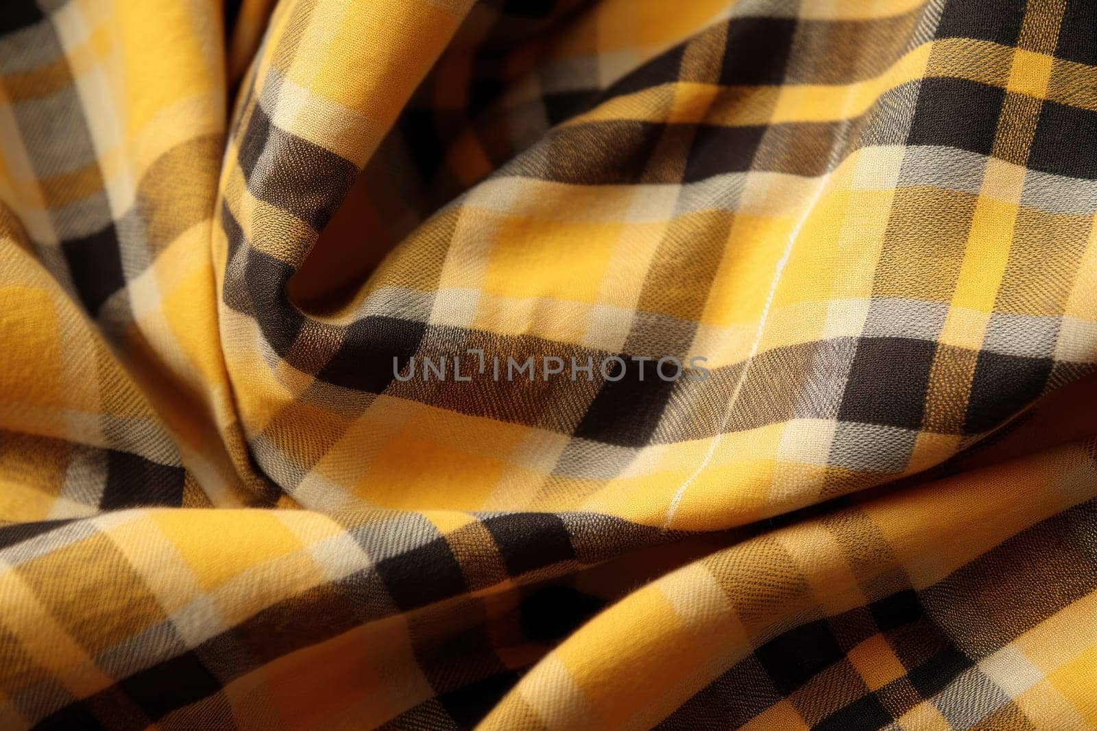 Closeup of checkered fabric as background.