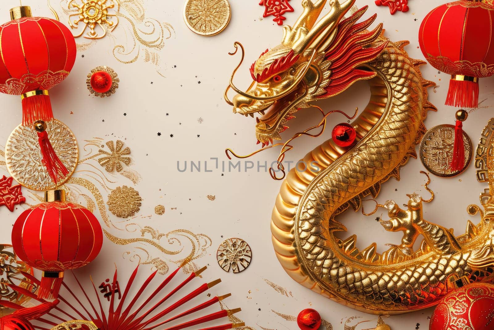 Happy Chinese new year, Dragon Zodiac, Chinese golden dragon, greeting cards and banners.