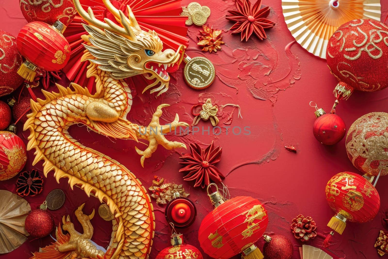 Happy Chinese new year, Dragon Zodiac, Chinese golden dragon, greeting cards and banners.