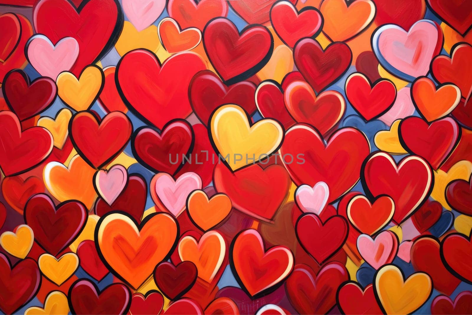 Valentines day background banner with LOVE Heart, Love background, AI Generative.