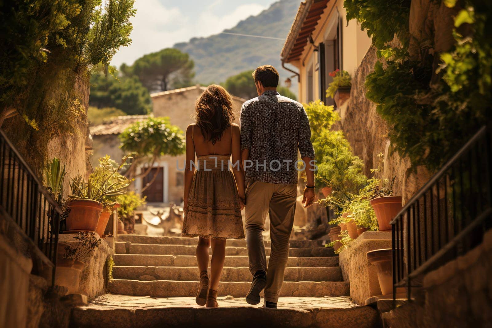 Romantic Mediterranean Summer: A Beautiful Ancient Street in Valldemossa by Vichizh