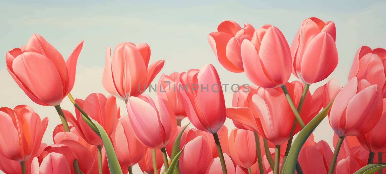 Close-up of Vibrant Pink Tulips in Bloom by andreyz