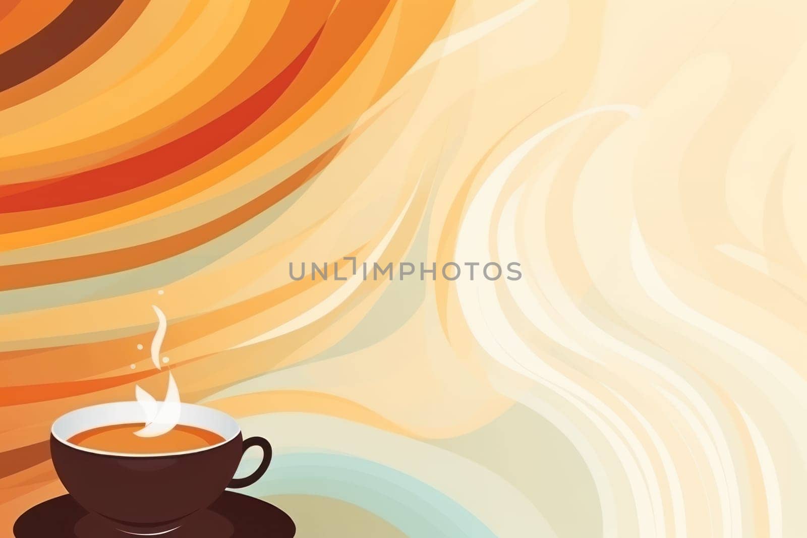 Cup of coffee poster design abstract background.