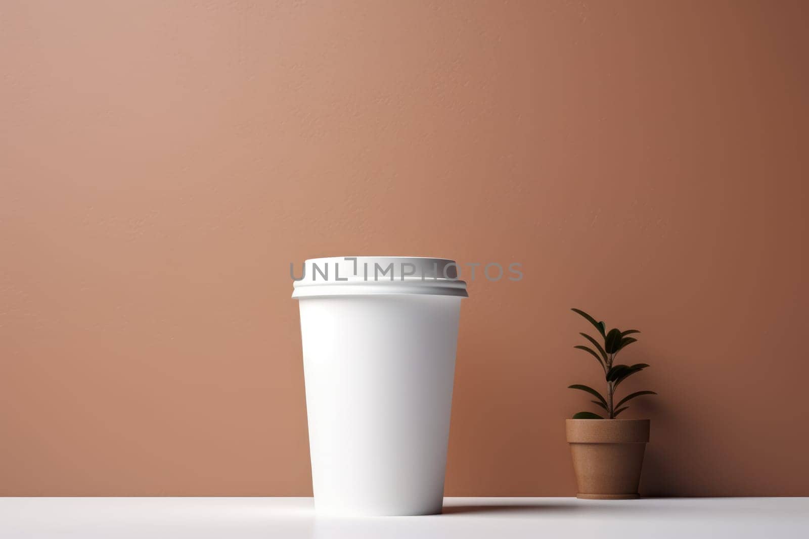 Paper coffee cup mock-up Generative AI.