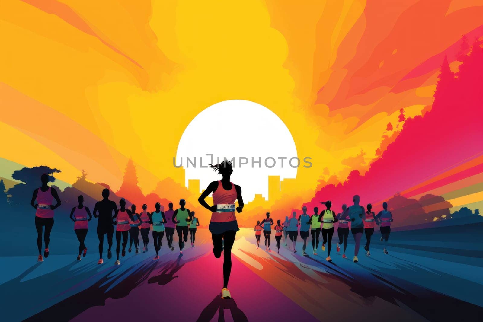 marathon poster design abstract background by nijieimu