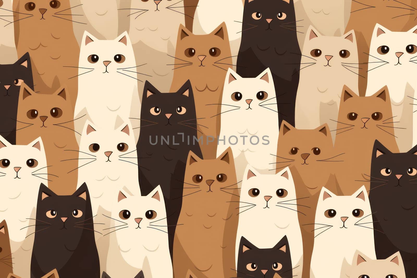 Cats seamless pattern wallpaper Generative AI.