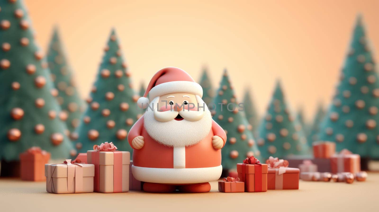 Christmas festival with copy space, Santa Claus, Generative AI.