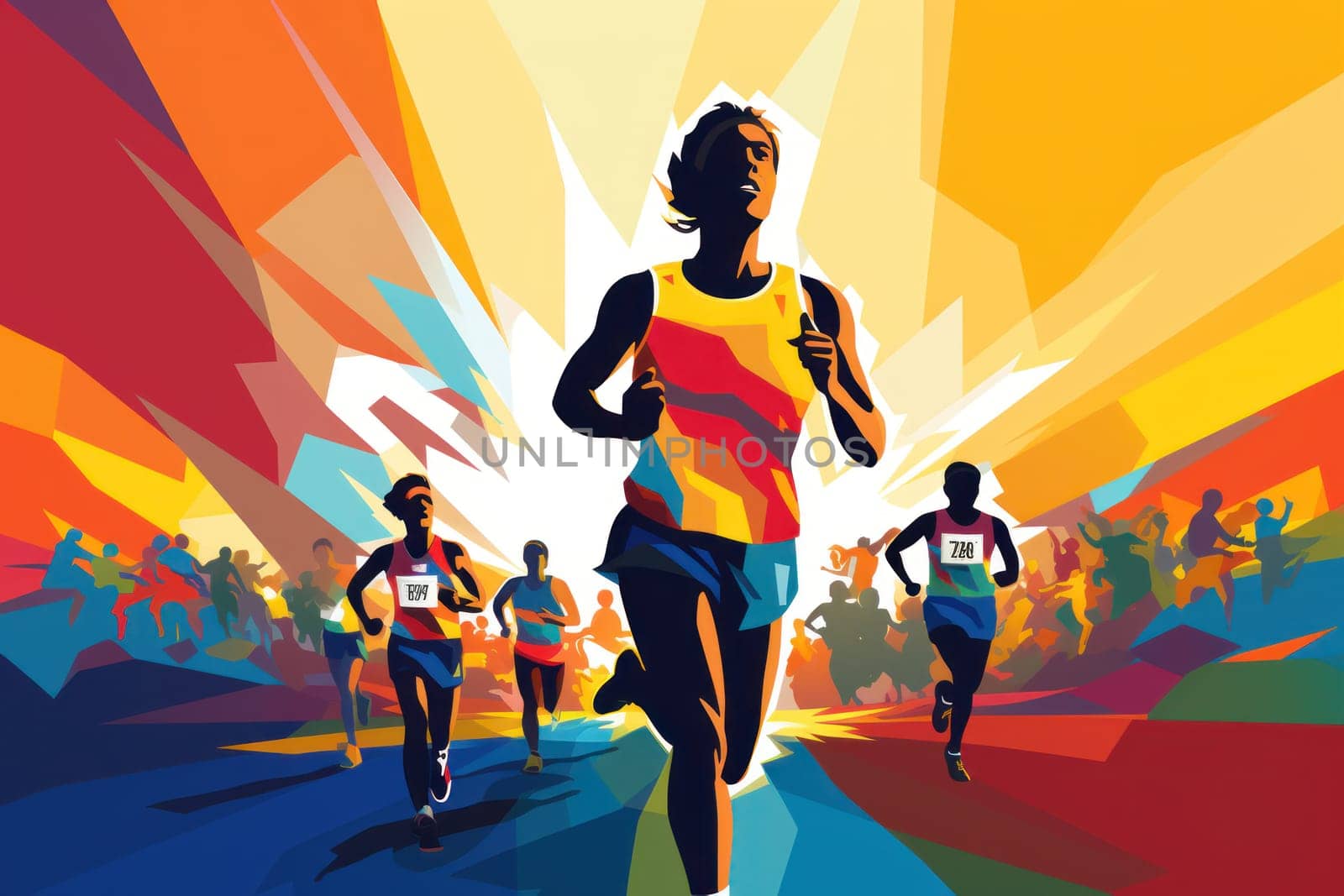 marathon poster design abstract background.