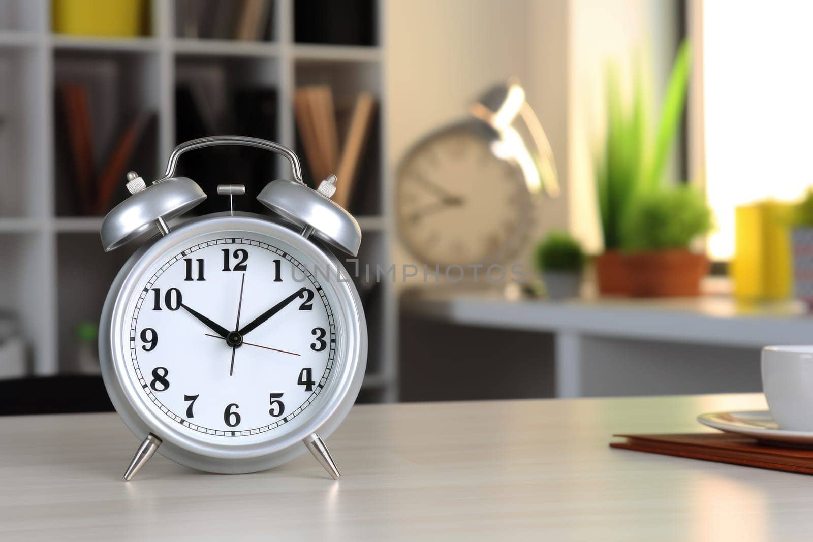 close up of calendar and alarm clock, alarm clock, Generative AI.