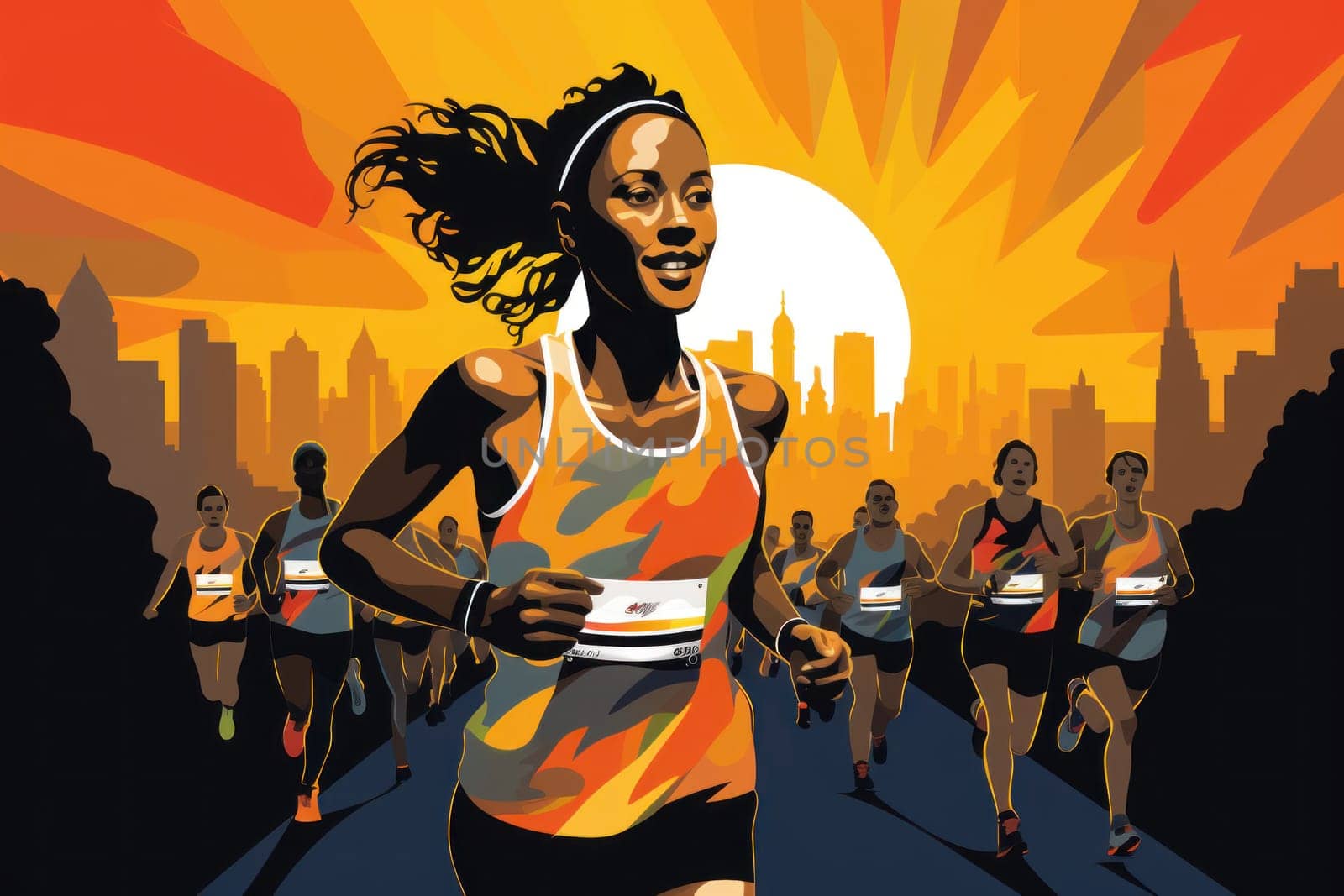 marathon poster design abstract background.