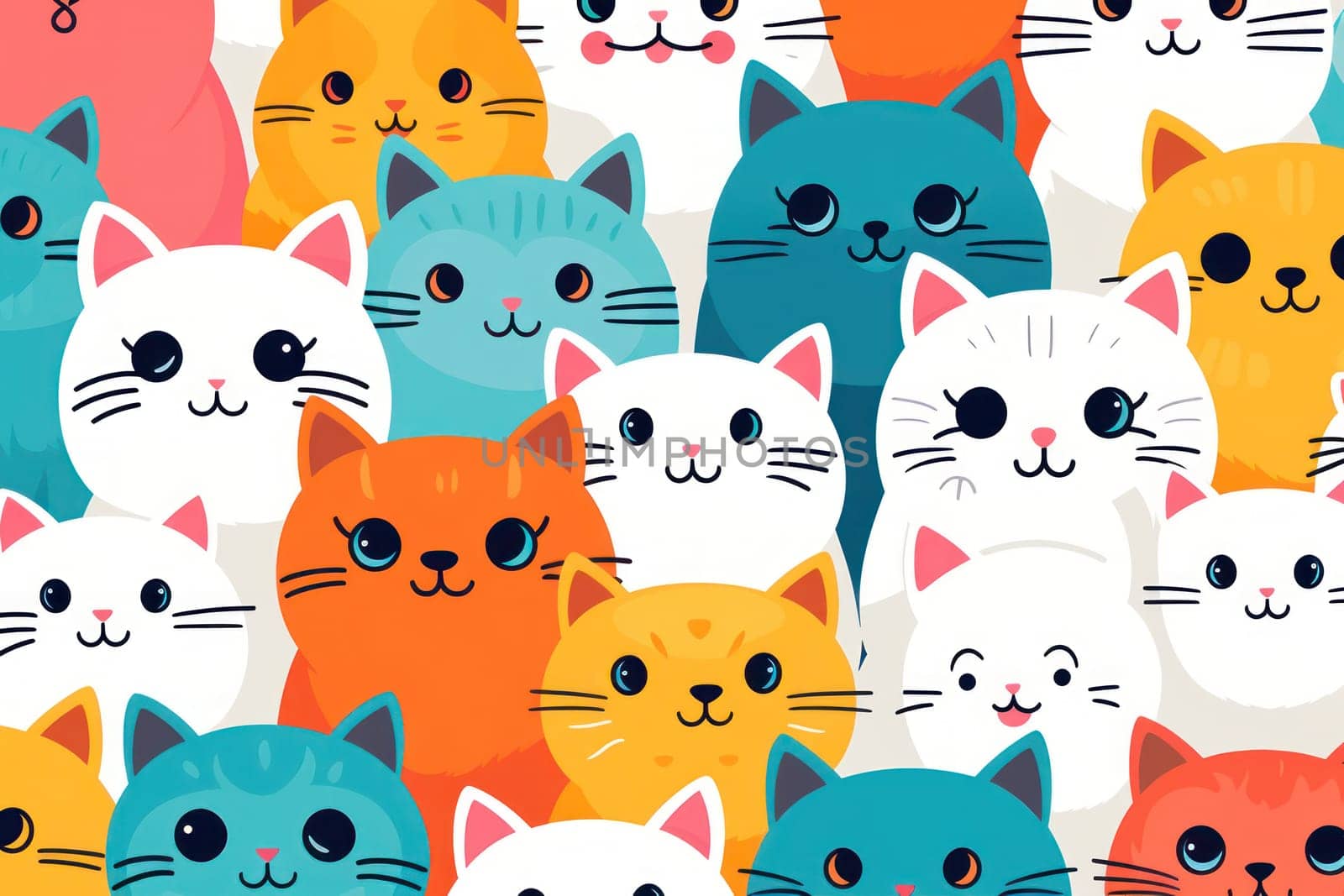 Cats seamless pattern wallpaper Generative AI.