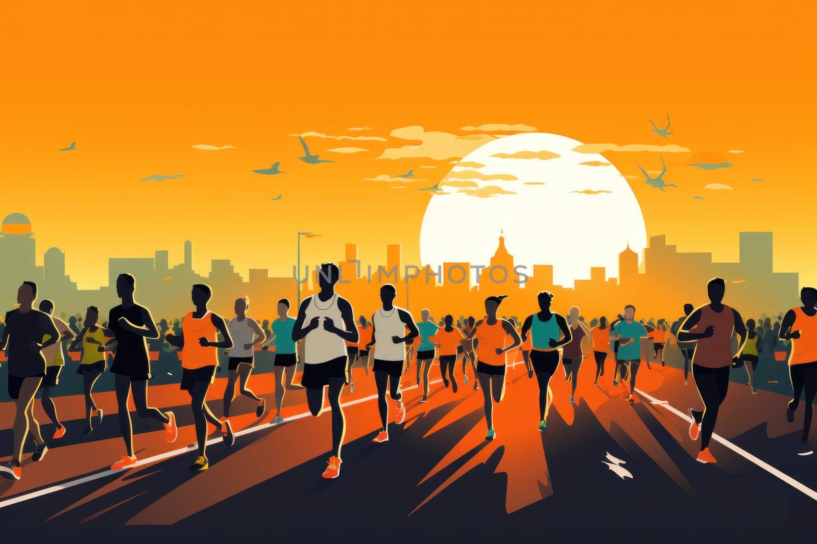 marathon poster design abstract background.