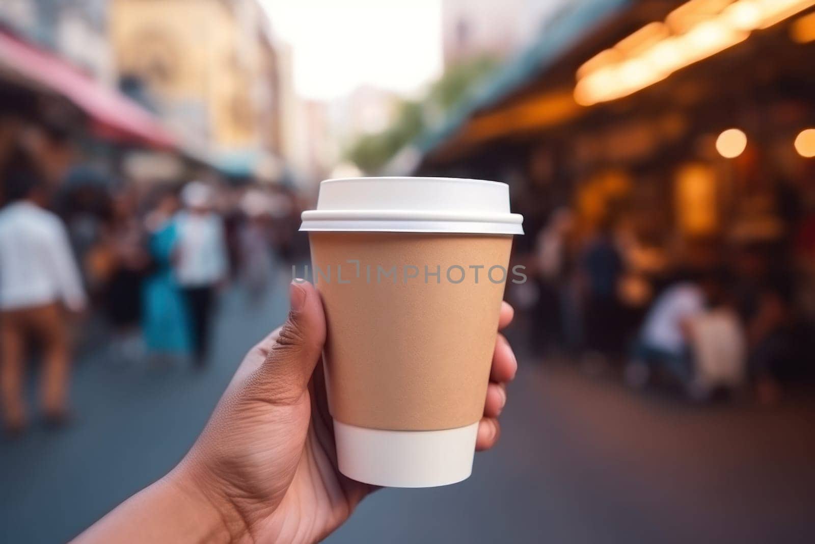 Paper coffee cup mock-up Generative AI.