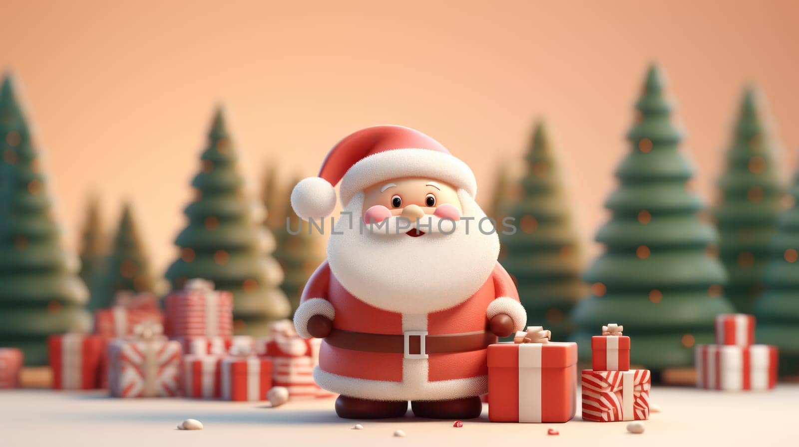Christmas festival with copy space, Santa Claus, Generative AI.