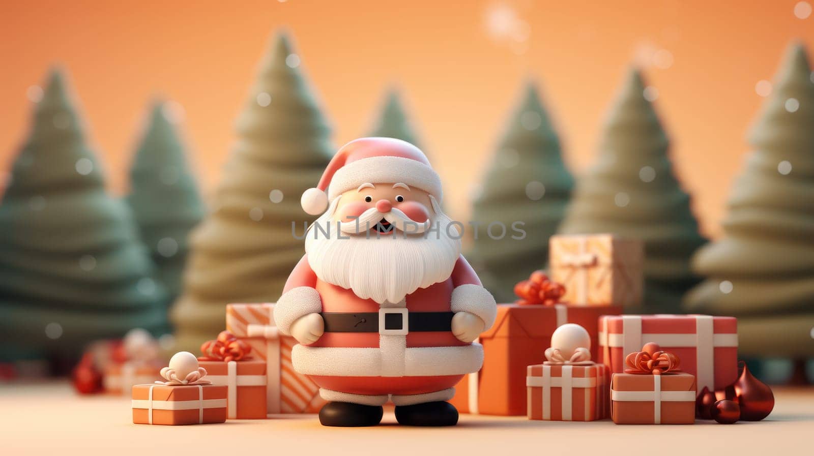 Christmas festival with copy space, Santa Claus, Generative AI.