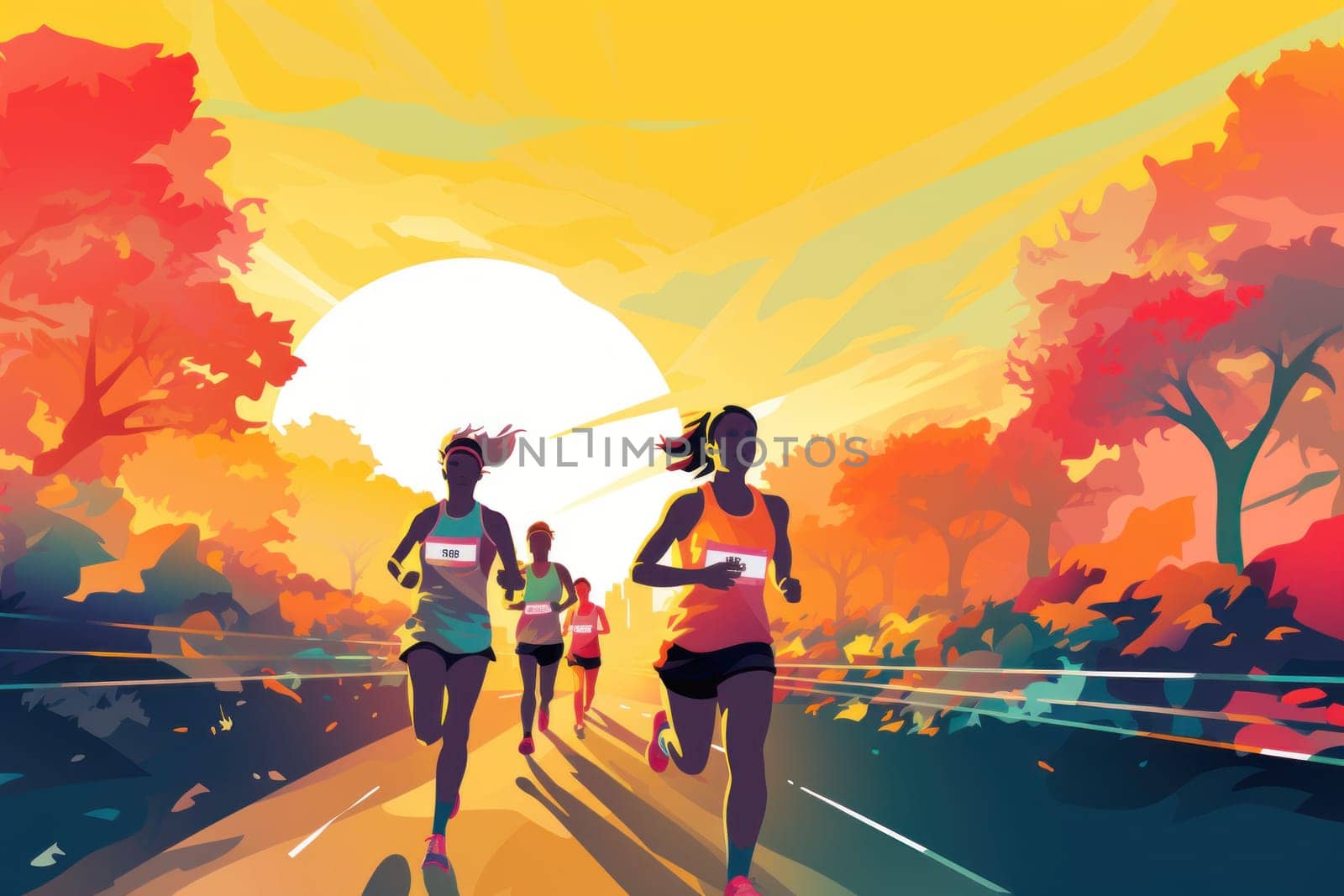 marathon poster design abstract background.