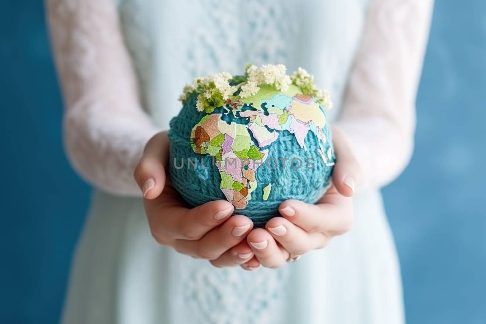 Only One Earth- World Environment day concept 3d design background.