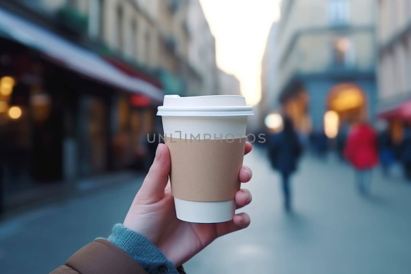 Paper coffee cup mock-up Generative AI.