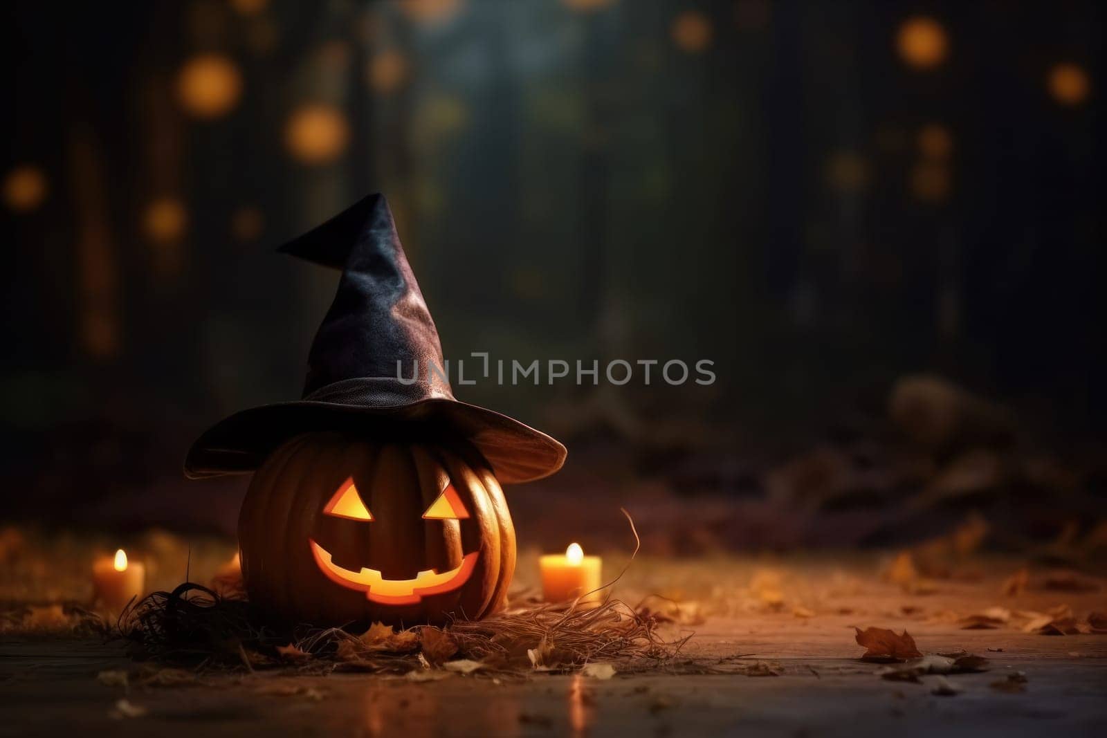 family celebrating halloween event together.
