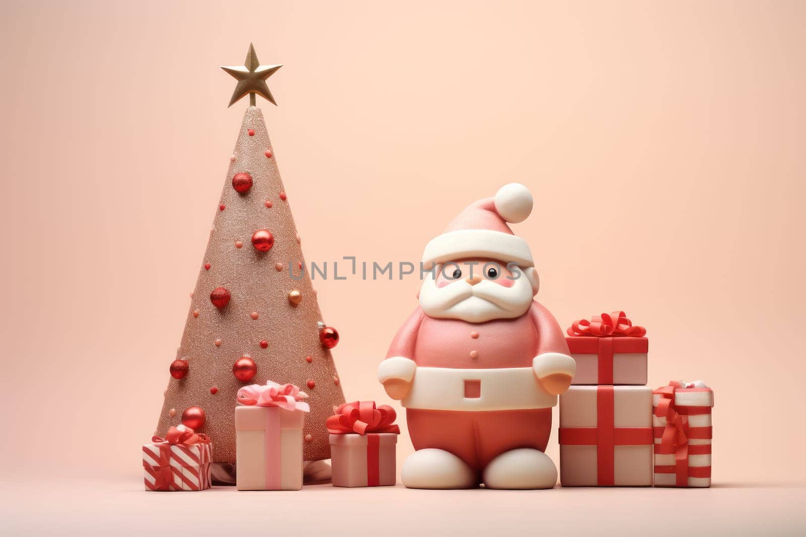 Christmas festival with copy space, Santa Claus, Generative AI.
