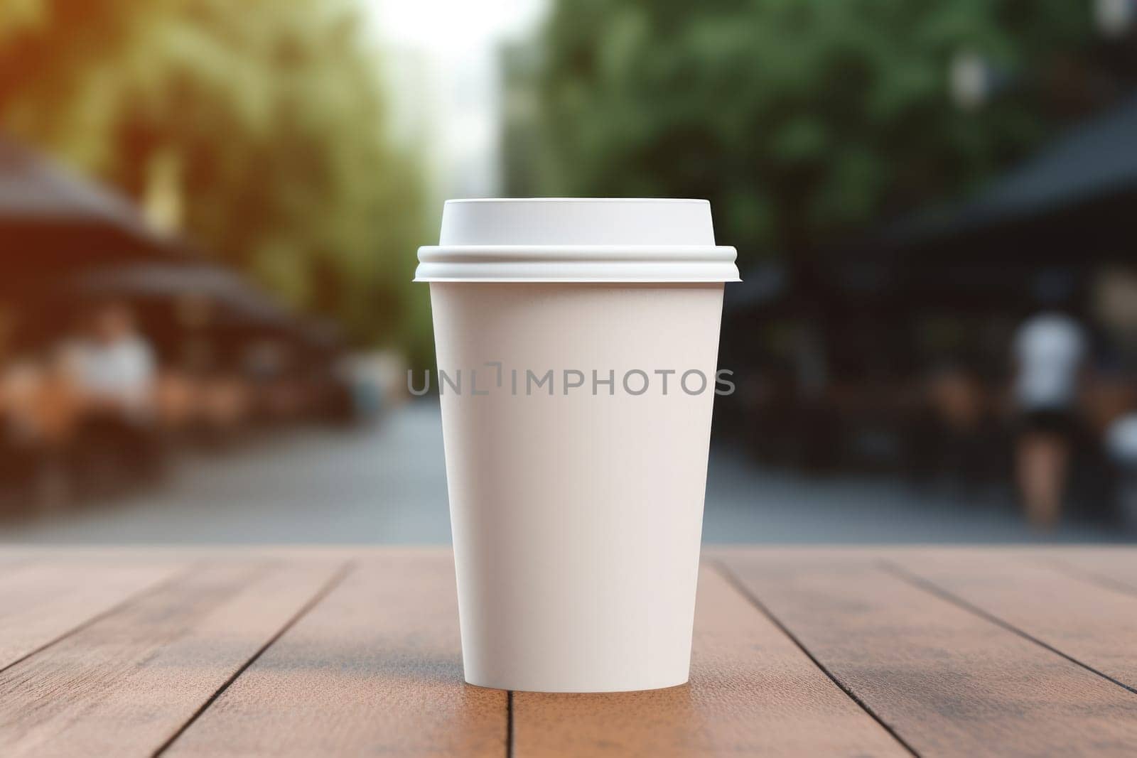 Paper coffee cup mock-up Generative AI.