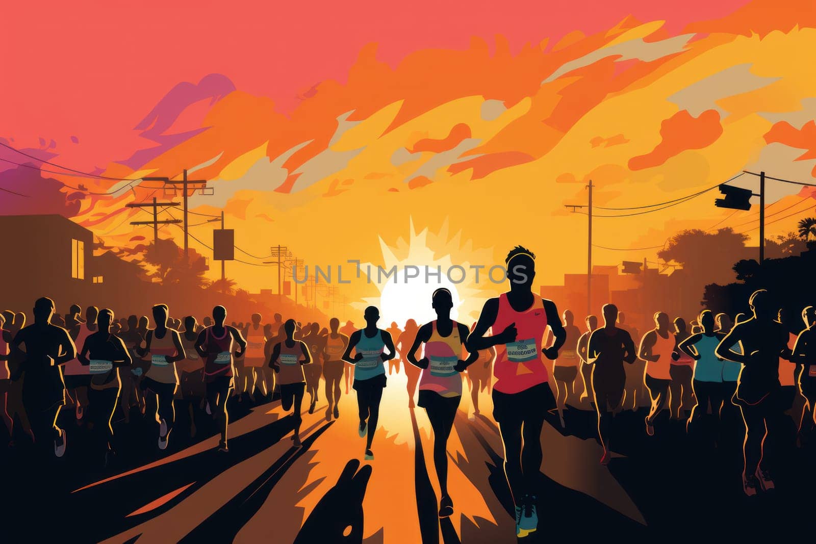 marathon poster design abstract background.