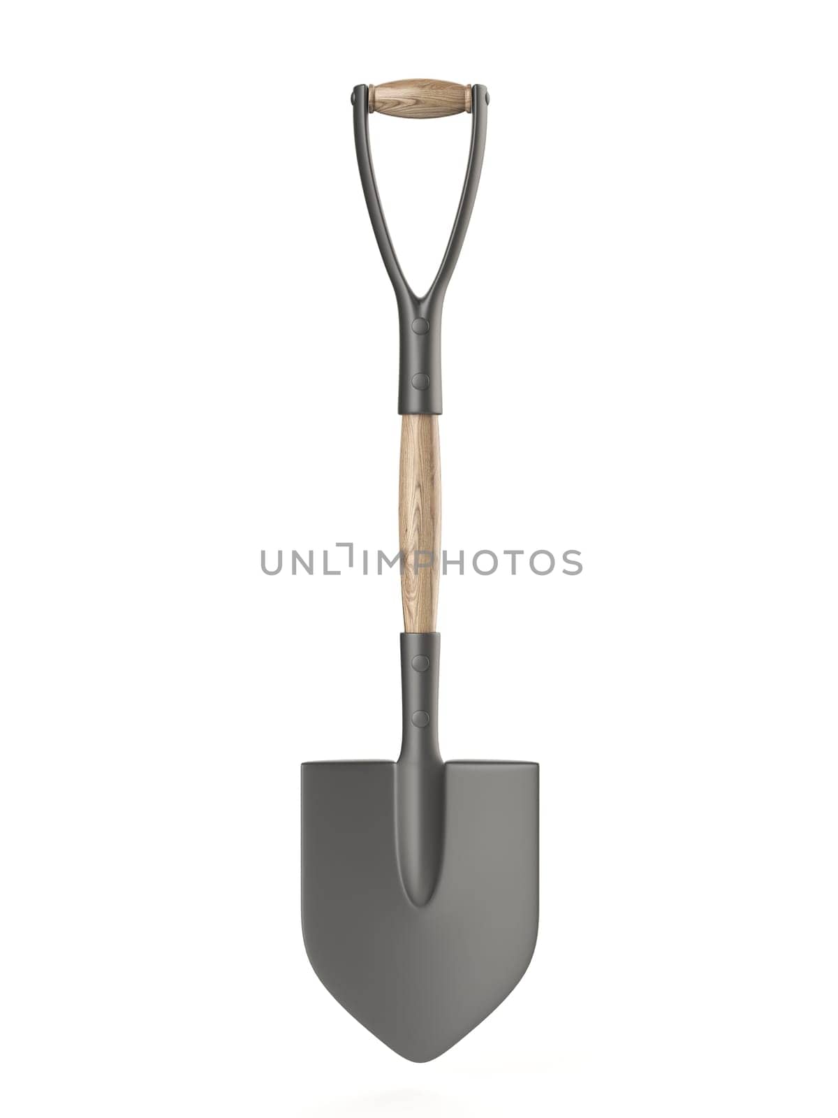 Hand tools shovel 3D rendering illustration isolated on white background