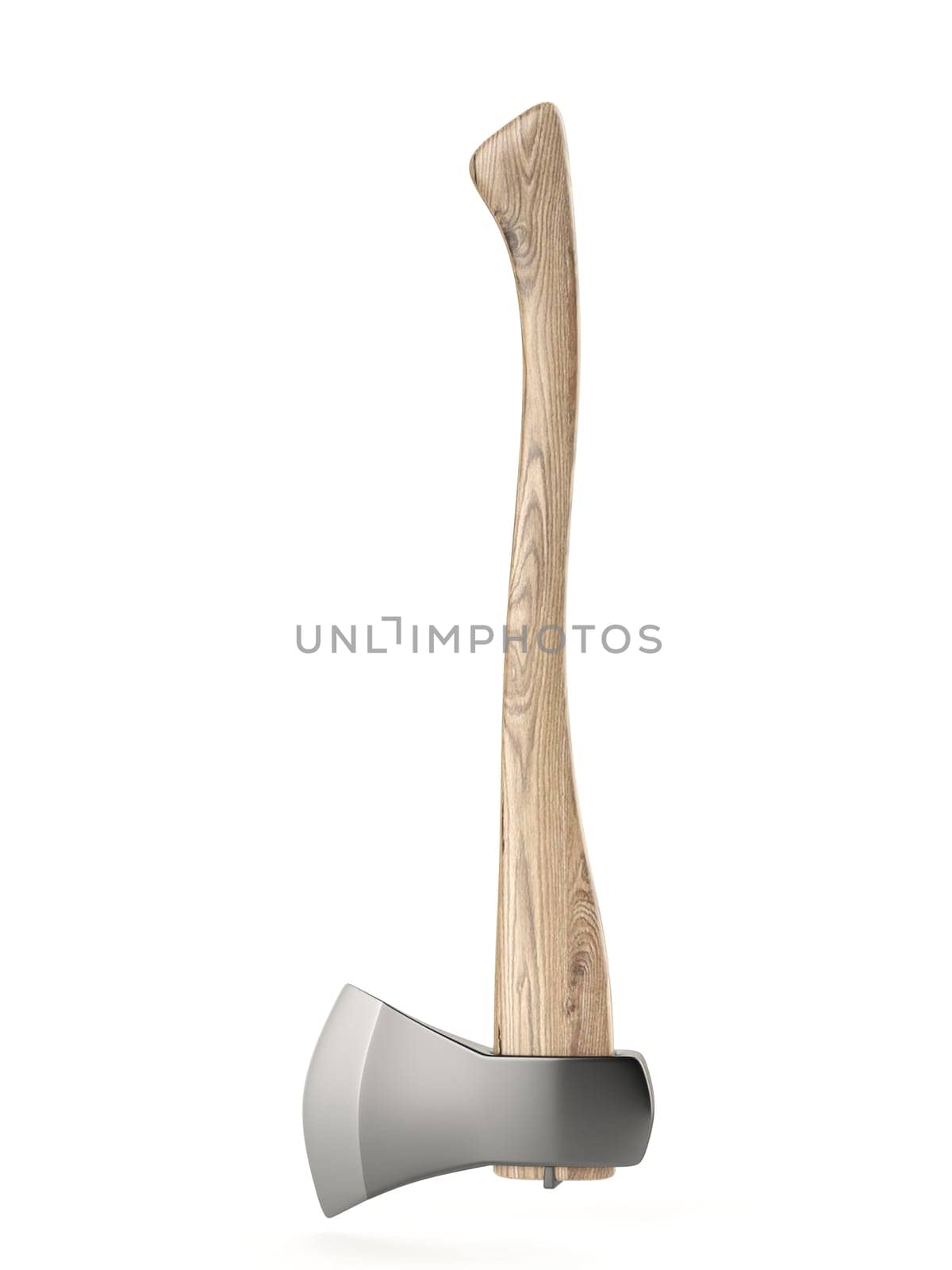 Hand tools axe 3D rendering illustration isolated on white background