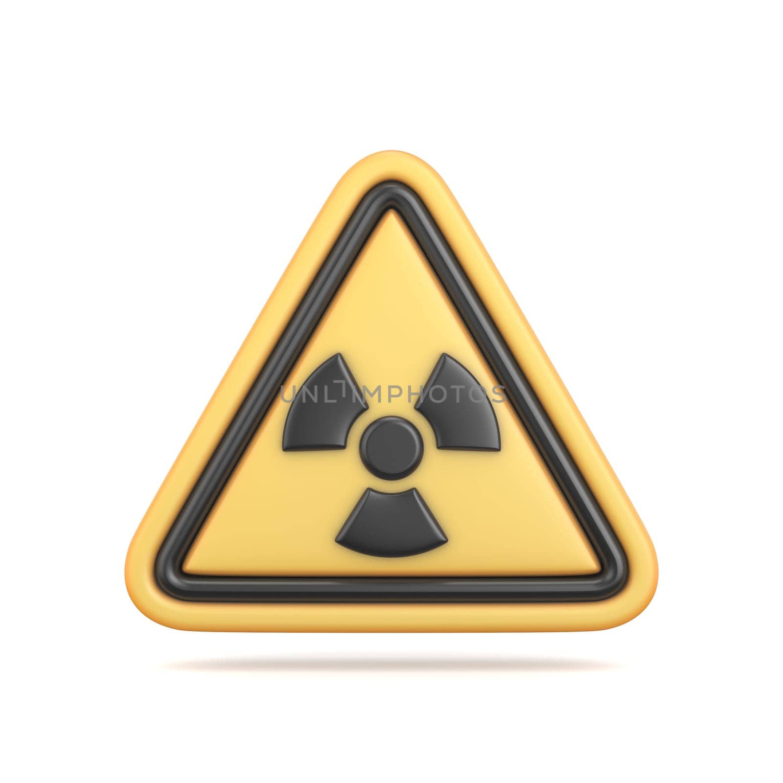 Traffic sign Radioactive sign 3D rendering illustration isolated on white background